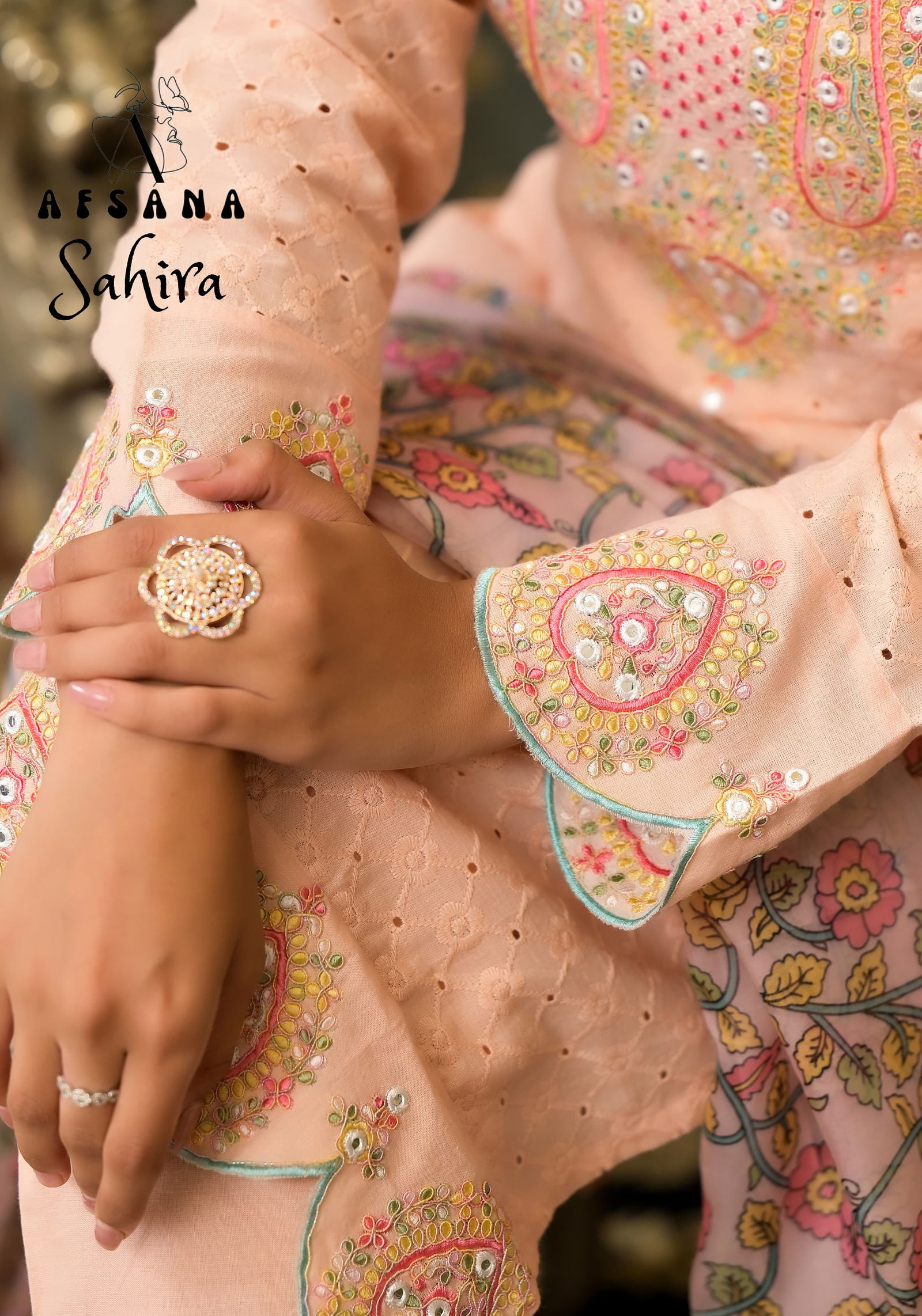 Sahira By Afsana Size Set Schiffli Work Designer Readymade Suits Wholesale Shop In Surat